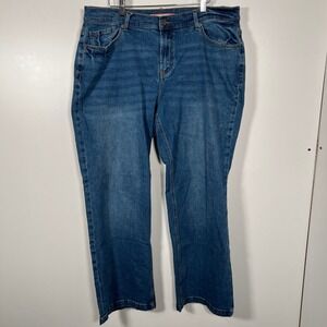 Classic Blue Straight‎ Leg Jeans Standards & Practices Stretch Denim Size 18